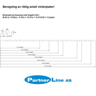 Vinterplater 0,93 x 6,25 M Stål 
