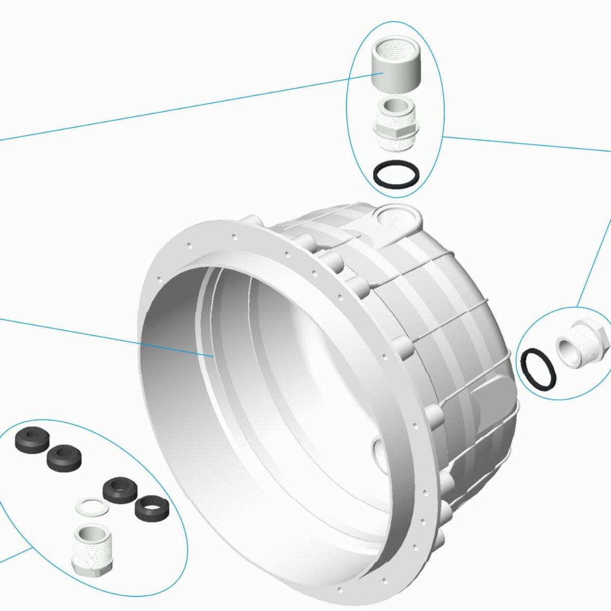 PG nippel for Undervannslys ASTRAL 